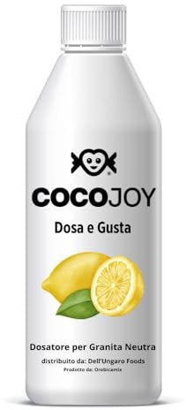 Cocojoy Dosa e Gusta Gusti Fragola, Melograno, Amarena, Cola, Frutti, Limone, Mandorla, Menta, Melone, Topping per granite, cocktail, sorbetti, yogurt, frappè, gelati 1kg (Limone)
