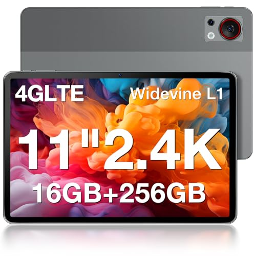 DOOGEE T30S Android Tablet 11 Inch Tablets 2.4K Tablets with Sim Card Slot, 16GB RAM+256GB ROM TF1TB T606 Octa-Core, 8580 mAh 8MP+13MP 3.5mm, 5G WIFI, Bluetooth 5.0 Android Gaming Tablet - Gray