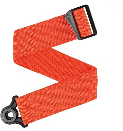 D'Addario Auto Lock Guitar Strap Polypro Orange | Auto Lock guitar straps secure to existing buttons, install fast, hold firmly and deliver comfortable stage-ready.
