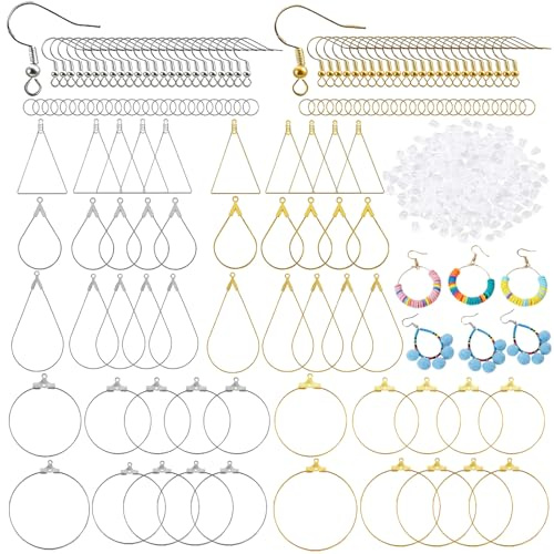 Liekadijiae Schmuck Selber Machen Set,200 Stück Ohrringe Selber Machen Set | Ohrhaken,Ohrring Rohlinge,Ohrring Herstellungs Set,Schmuck Basteln Erwachsene,Für Diy Ohrringe Basteln