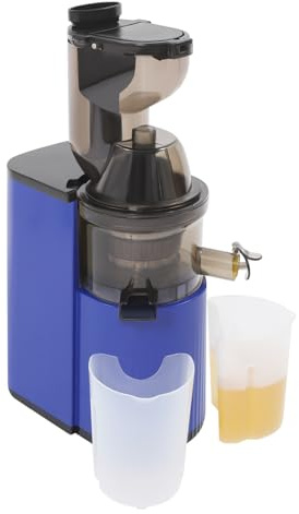 Slow Juicer Profesional - Geräuscharmer Kaltentsafter mit 98,5% Saftausbeute, Leicht zu Reinigen für Obst und Gemüse, 800W mit EU-Stecker(Blau)