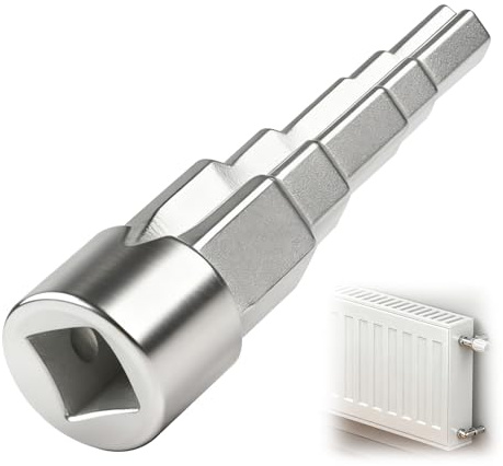 Pmqs Llave Escalonada Universal 1/2 Pulgadas, Llave Radiador 5 Niveles con Cuadrado Interior, llave de Tubo para Carraca para Boquilla de Válvula Fontanería Calefacción Radiadores Domésticos