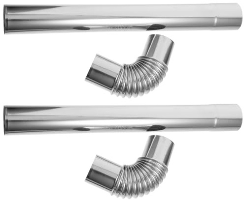 DECOMELODY 4pezzi Tubo per Stufa in Acciaio Inox con Gomito Tubo di Sfiato Canna Fumaria della Caldaia Tubi per Stufa Gomito