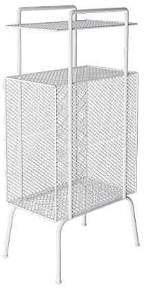 Nordischer, freistehender Zeitschriftenständer aus Metall – Stilvoller weißer Zeitschriftenhalter und Aufbewahrungskorb für Zuhause und Büro, 32 x 23 x 70 cm, ideal zum Organisieren von Post