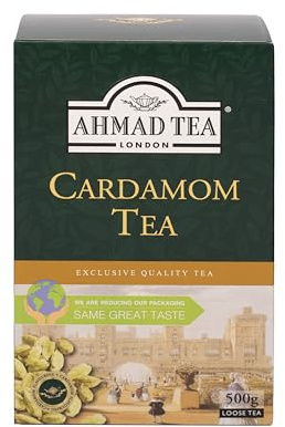 Ahmad Tea Cardamom Tea - Lose Teeblätter aus Kenia mit Kardamom – Aromatisierter Schwarztee – 500g
