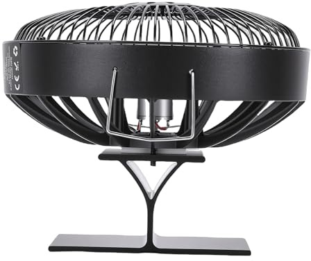 Fafeicy Ventilateur de Poêle à Bois, Alliage d'aluminium Rond, Ventilateur de Cheminée alimenté par la Chaleur pour une Circulation d'air Efficace, Température Optimale de 212 à 482 °F, Idéal pour