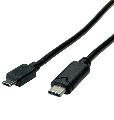 ROLINE 11.02.8781 USB 2.0 Kabel, Typ C ST - Micro B ST (reversibel), 3,0 m Schwarz