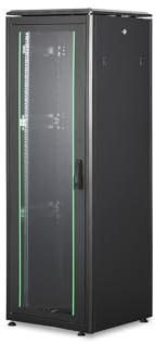 DIGITUS Netzwerkschrank - 19 Zoll Rack - 36HE - 60x60cm - Traglast 1200kg - Nutztiefe 54,3cm - Unique Serie - Schwarz