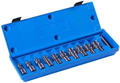 Euroboor HCS.KIT/10 Kernbohrer-Satz - HSS Kernbohrer - Sauberer Schnitt, reduzierte Vibrationen und eine glatte Lochoberfläche - 11-teiliger Satz - 30mm