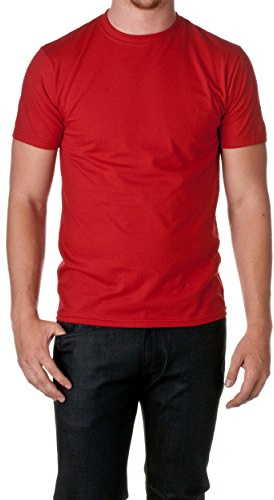 Fruit of The Loom Mens HD Cotton Short Sleeve Crew Pocket T-Shirt, XL, True Red