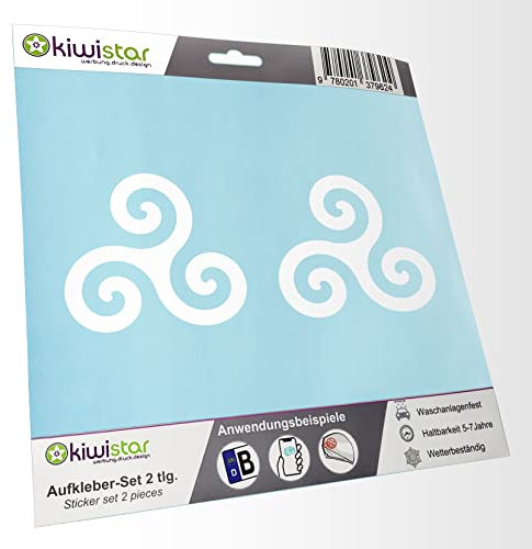 - 2X Kennzeichenaufkleber - Triskele - Triskel - Autoaufkleber - Evolution Charles Darwin Aufkleber für Auto, Laptop, Fahrrad, LKW, Motorrad Mehrfarbig JDM Decal Racing