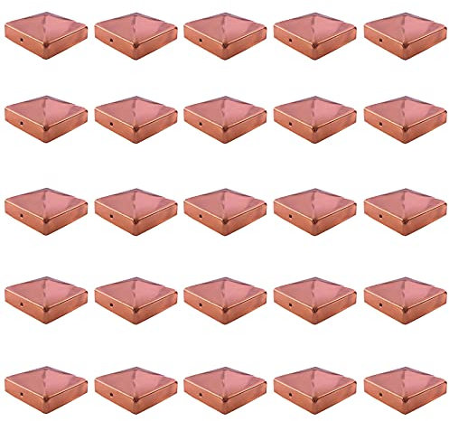 25x Pfostenkappe Kupfer Pyramide/Kugel (71 x 71 mm Pyramide)