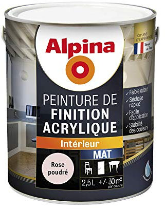 Alpina Peinture de finition - Acrylique - Mat Rose Poudré 2, 5L 30M²