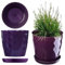 KADAX Flowerpot, una casseruola per fiori e piante con sottobicchieri, fioriere luce e materiale resistente Una pentola decorativa per piante (16 cm, viola)