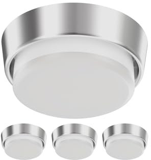 ledscom.de 4 Stück GX53 Lampen-Fassung INEL chrom matt rund 90mm Ø inkl. LED Lampe 10,301W 1212lm weiß