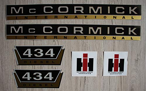 IHC MC CORMICK Aufkleber 434 Gold Traktor Emblem Sticker Label Set