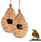 BigDean 2X Nisttasche Vogelnest gewebt 27 x 12 cm - 100% Naturprodukt - für Vögel wie Kohlmeisen, Spatz, Rotkehlchen, Zebrafinken - Nistkasten Vogel Unterschlupf