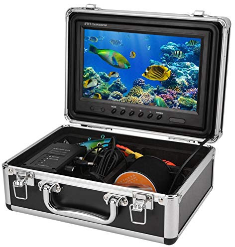 DAUERHAFT 9-Zoll-Großfarbbildschirm Fish Finder-Videokamera-Kit,Unterwasser-Angelkamera mit HD 1000TVL,Angelkamera-Kit mit einer 4500-Mah-Batterie zur Überwachung der Aquakultur (European regulations)