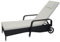 Mendler Poly-Rattan Sonnenliege Carrara, Relaxliege Gartenliege Liege, Alu - anthrazit, Kissen beige