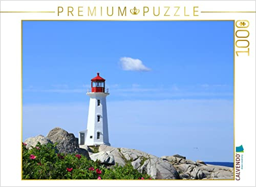 CALVENDO Puzzle Der Leuchtturm von Peggys Cove | 1000 Teile Lege-Größe 64 x 48 cm Foto-Puzzle für glückliche Stunden