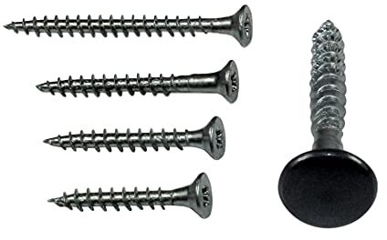 SN-TEC Spanplattenschrauben/Senkschrauben/Holzschrauben mit Abdeckkappen (50 Stück) Länge 25 bis 70mm wählbar, Farbe: Anthrazit (4,5x35 mm)