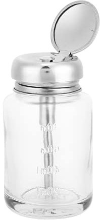 Nail Art Remover Dispenser, Nail Polish Remover Glass Bottle Easy To Use Gel Polish Pump Dispenser 80ml One Touch Clear Glass Bottle for Manicure Store Beauty Salon Salon Shop Home(Press the bottle)