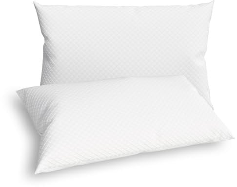 Leonardo-Cuscini Letto Coppia di Guanciali 40x70 Standard Made in Italy Antiacaro Anallergico Traspirante - Matrimoniale Singolo con Federa in Cotone e Poliestere