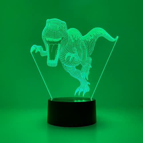 VertriebsArena GmbH 3D Dinosaurier LED Lampe Licht, Wechselmodus mit 7 unterschiedlichen Farben