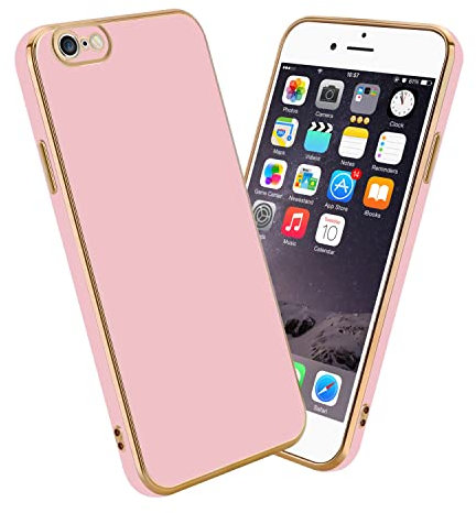 cadorabo Housse Compatible avec Apple iPhone 6 Plus / 6S Plus en Glossy Rose - Or - Étui de Protection en Silicone TPU Flexible et avec Protection pour Appareil Photo