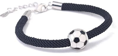 IMINI Bracelet De Football Pour Homme Garçon Bracelet Tressé Breloques De Football Bracelet De Cheville Chaîne De Cheville Bijoux De Cadeau d'Anniversaire Pour Fille Fils Bijoux Délicats (Ferreux)
