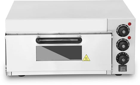 MBH - Horno de pizza profesional eléctrico de 1 cámara para hostelería. Horno de pizza industrial pequeño para bar y restaurante