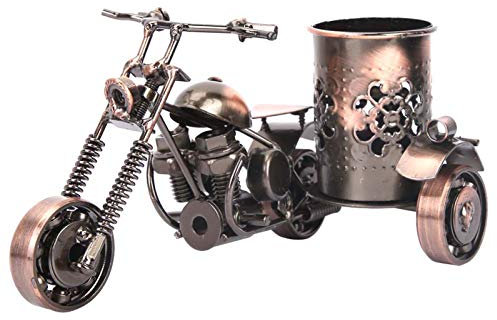 Akozon Stifthalter aus Metall, Vintage, Motorrad, Modell Stifthalter, Ornamente für Büro, Haus, Dekoration, Zubehör, Geschenkidee, Dekoration