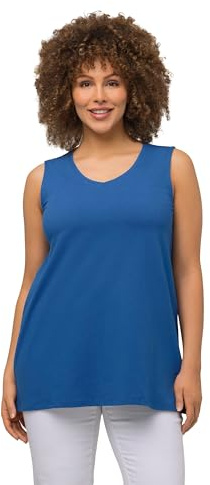 Ulla Popken, Damen, große Größen, Top, A-Linie, V-Ausschnitt, ärmellos