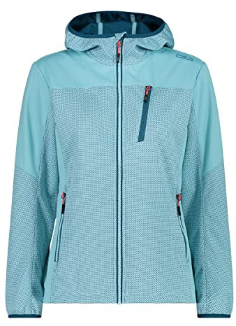 CMP Damen Softshelljacke mit Jacquard-Gewebe fix Hood 33A5306 38 türkis