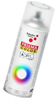 Lackspray Acryl Sprühlack Prisma Color transparent, farblos, matt, 400ml + Bisomo Sticker
