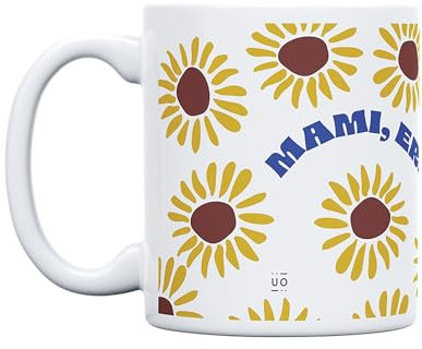 UO Taza de Regalo con Mensaje Mami eres un sol, regalo día de la madre, regalo para mamás, regalo para madres, 350 ml, Cerámica, taza desayuno