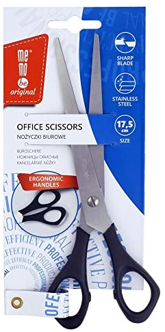 Memobe Büroschere - Mehrzweck-Büroschere aus Edelstahl mit Komfortablem Griff - Schere Rostfrei - Multifunktionsschere - Design Universalschere - Schwarz 17,5 cm