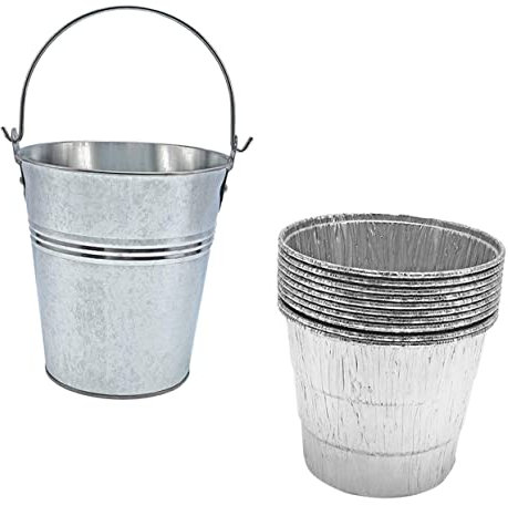 Garneck Barbecue-ölfass Fetteimerauskleidung Grillfett Eimer Einweg Fett Eimer Liner Eimer Für Weinflaschen Fettfänger Für Grill Eiskübelhalter Grill Tropfeimer Eisen Halterung