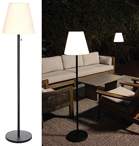 Nocturne Solar-Stehlampe für den Außenbereich mit Bluetooth-Lautsprecher | 100% solarbetrieben | voll wetterfest | Terrassen, Decks, Außenbereiche | Cricket 2.0 (Licht + Sound)