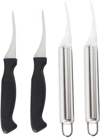 YARNOW 4 Piezas Cortador De Hilo De Gambas Herramienta Para Pelar y Desvenar Camarones Herramientas Del Hogar Desvenador De Mariscos Acero Inoxidable Cuchillo Para Despellejar Ostra