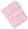 BTNEEU Porta Carte di Credito in Pelle RFID Blocco Portafoglio Sottile con Portamonete, con Cerniera, Donna e Uomo Piccolo Slim con 9 Slot Schede (Rosa sakura)