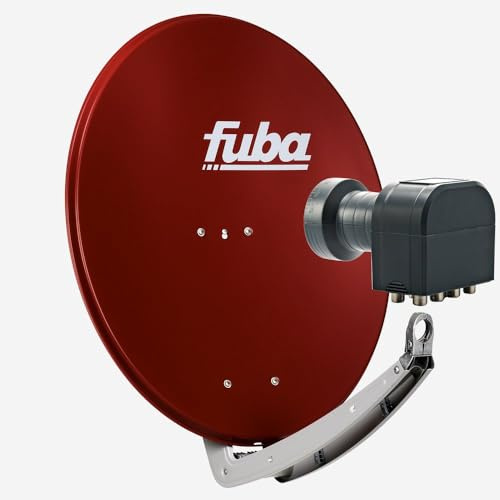 Fuba Sat Anlage 8 Teilnehmer | DAA 780 R Satellitenschüssel 80cm Alu rot (Testergebnis: ausgezeichnet)* + Fuba DEK 818 Octo LNB 8 Teilnehmer (DVB-S2, HDTV, UHD 4K/8K, 3D) mit LTE-Störfilter