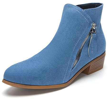Aro Lora Stivali da donna in camoscio con zip, blu, 42 EU