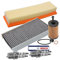 BESTPRICE Inspektionspaket Filterset mit 1x Luftfilter, 1x Innenraumfilter (Pollenfilter) mit Aktivkohle, 4x Zündkerze FR7DC+, Kompatibel mit CITROËN C2 (JM_), C3 I (FC_, FN_), C3 Pluriel (HB_)