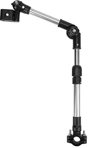 Kinderwagen-Regenschirmhalter, Edelstahl, 360° Verstellbar, Teleskop-Regenschirmständer, Halterung Für Golfwagen, Rollstuhl, Fahrrad, Kinderwagen(Schwarz)