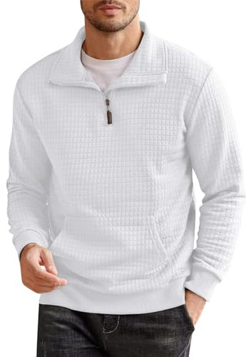 KONG JIMFAN Pullover Herren Mit Kapuze Hood Unisex Ausgefallene Pullover Bedrucken Kapuzenpullover Hoody Herren Pullover Decke Herren Rundhals Pullover Herren Hoodie(Weiß,XL)