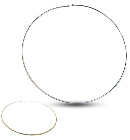 MAJALE - Drahthalsreif aus Edelstahl | Feines, starres Choker Halskette (versilbert)