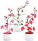 YAOYIN® Fleurs Artificielles Deco, 3 Pcs avec Pots Plante Artificielle Fleur de Prunier (27CM), Fleurs Artificielles Extérieure Intérieure, Fausse Fleur, pour Maison Bureau Jardin Table Décoration