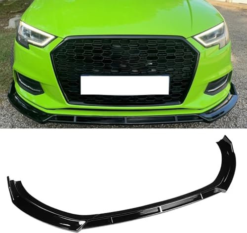 Auto Front Stoßstange Kinn Lippe Spoiler für Audi A3 8V Limousine Standard Edition 2017 2018 2019 2020 nicht für S-Line Auto Exterieur Zubehör Körper Kit,Glossy Black