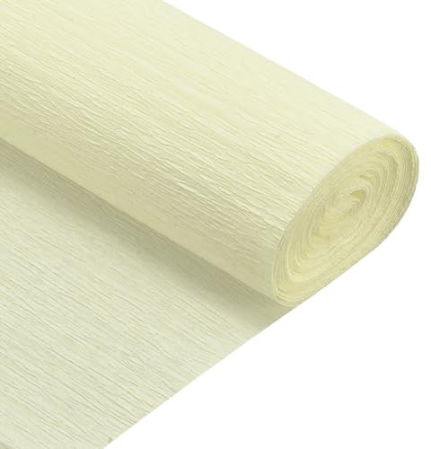 QUARKZMAN Krepppapier 50 x 210 cm Kräuselpapier Pastell Crepe Paper Seidenpapier Floristenkrepp Crepe-Papier zum Basteln Dekoration Geschenk Verpackung Blumen, Leuchtendes Gelb